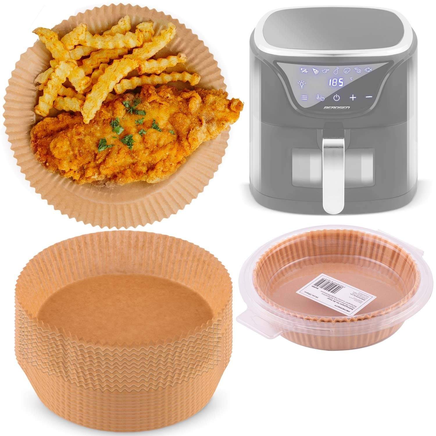 Bagepapir til Airfryer 20 cm Berdsen - 20-pak