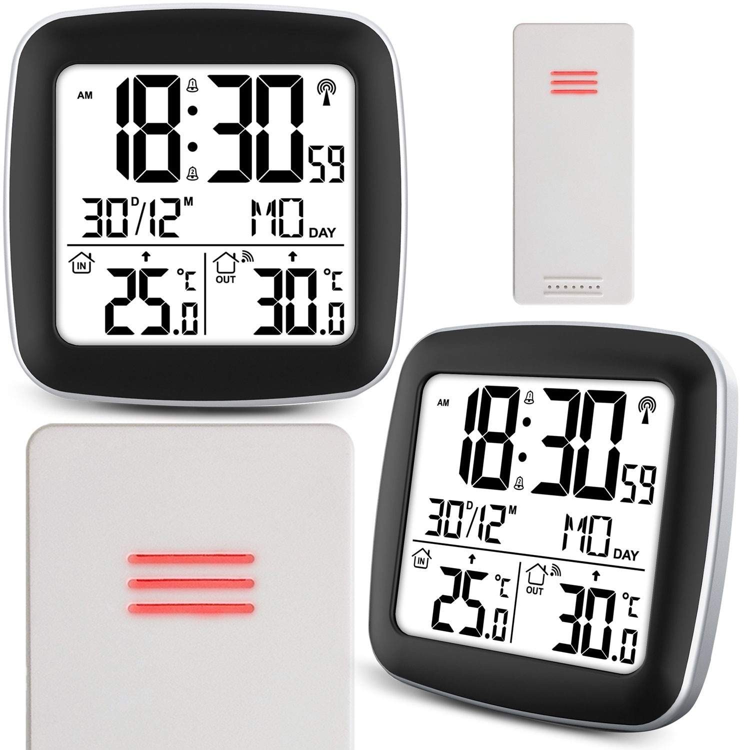 Sølvfarvet vejrstation med display BD-903