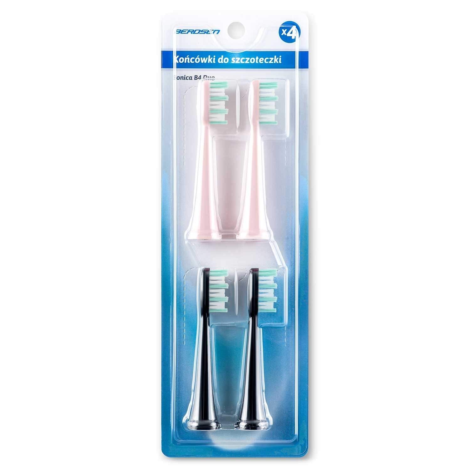 Udskiftningsbørstehoveder til sonisk tandbørste Berdsen DUO - 4-pak