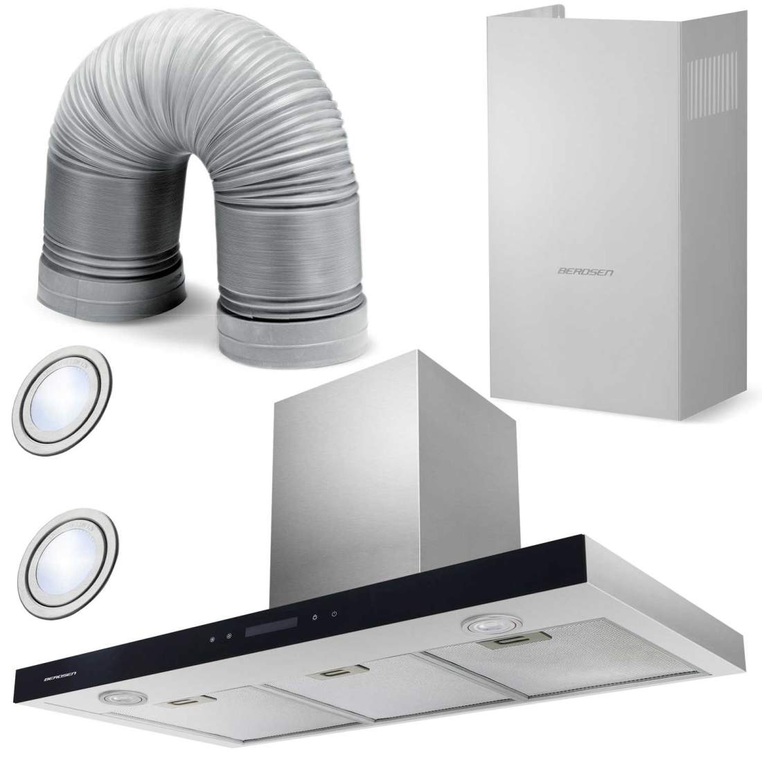 Elegant Köksspisfläkt 90 cm Rostfritt Stål Berdsen BE-90S