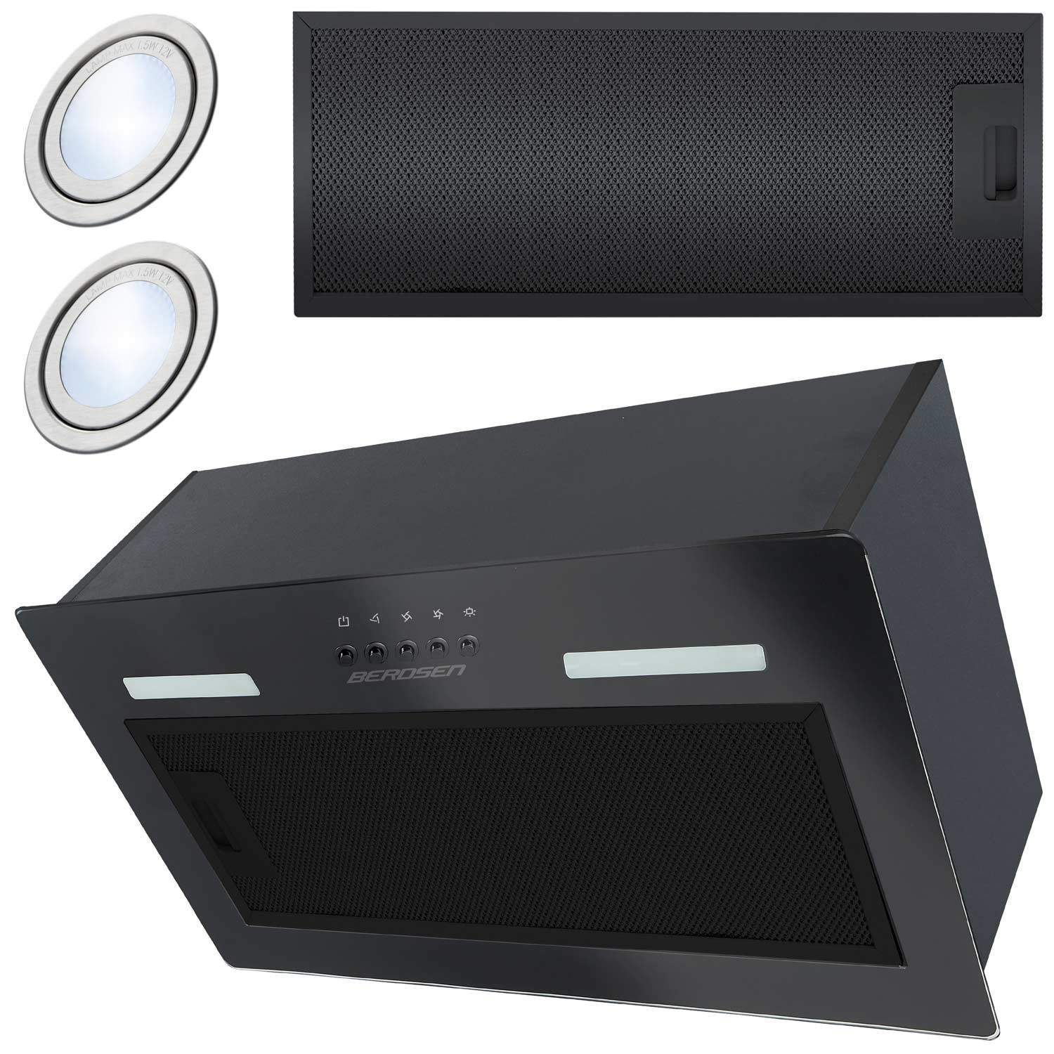 Underskabs emhætte 52 cm sort BT-236