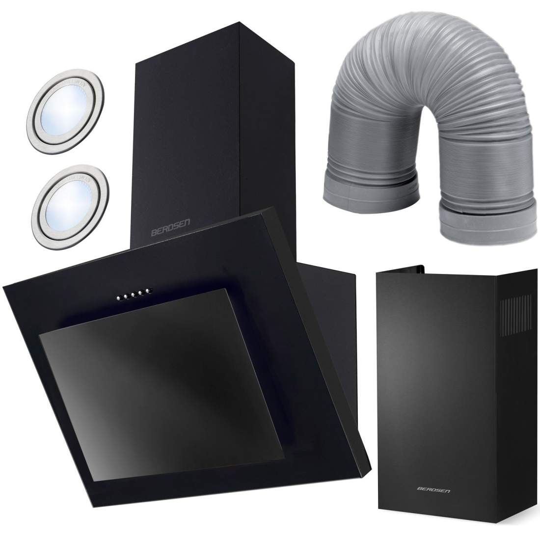 Elegant köksfläkt 60 cm Berdsen BT-215 svart