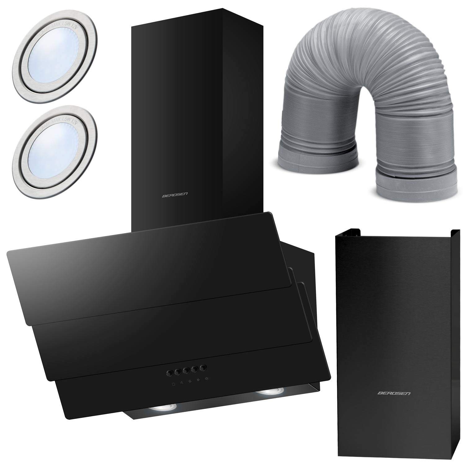 Elegant Emhætte 60 cm Berdsen BT-212 Sort