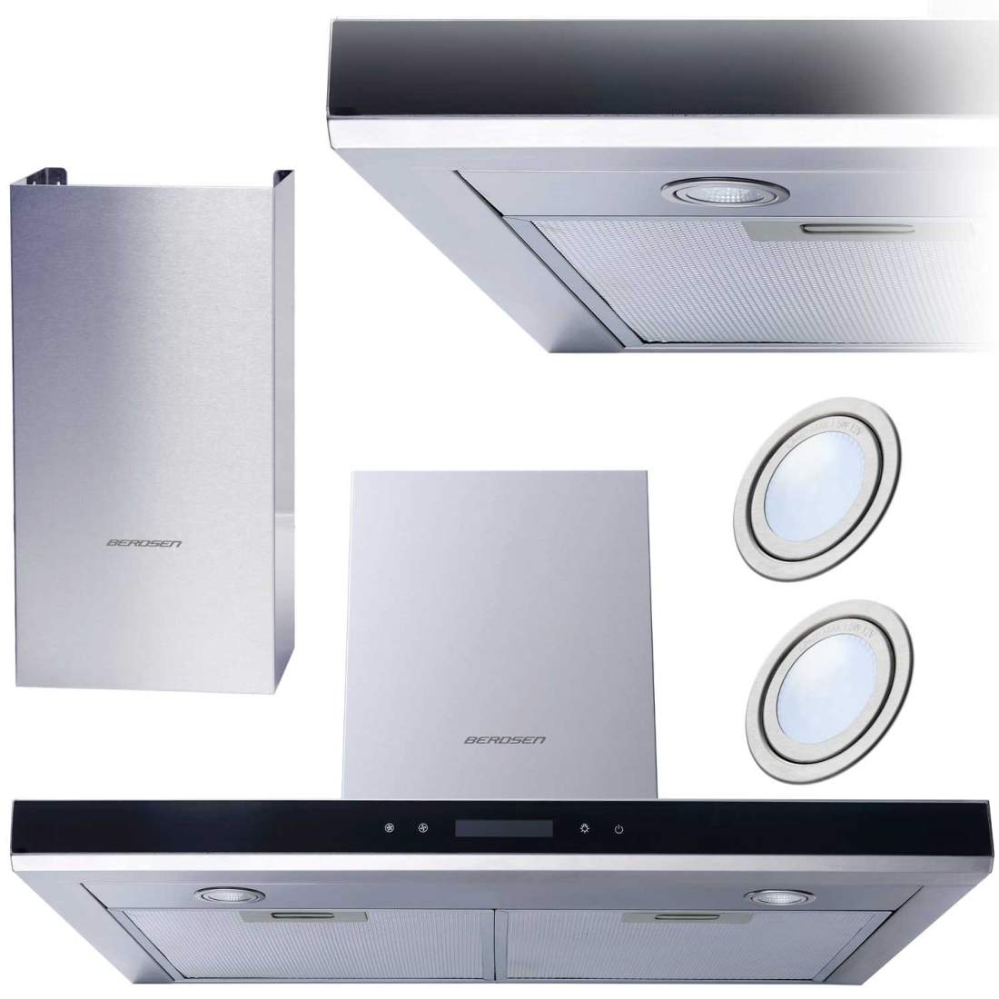 Elegant Köksfläkt 60 cm Berdsen BE-60A-T2 Rostfritt Stål | Sport & Fritid - Friluftsliv & Camping - Belysning | Pryloteket