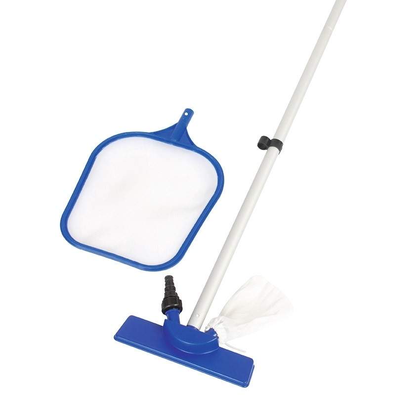 Pool rengøringssæt, 167 cm pind + støvsuger + Bestway 58013 net