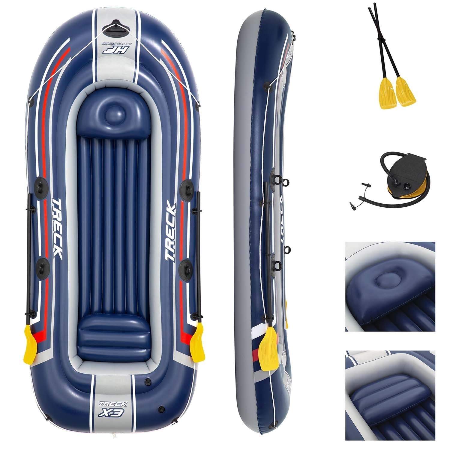 TRECK X3 Bestway uppblåsbar ponton för 4 personer med åror och pump | Hem & Hobby | Pryloteket