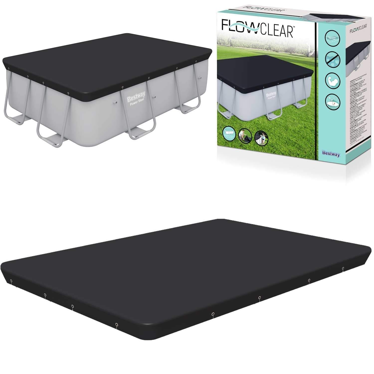 Rektangulært betræk til poolen 282 x 196 cm Bestway 58442