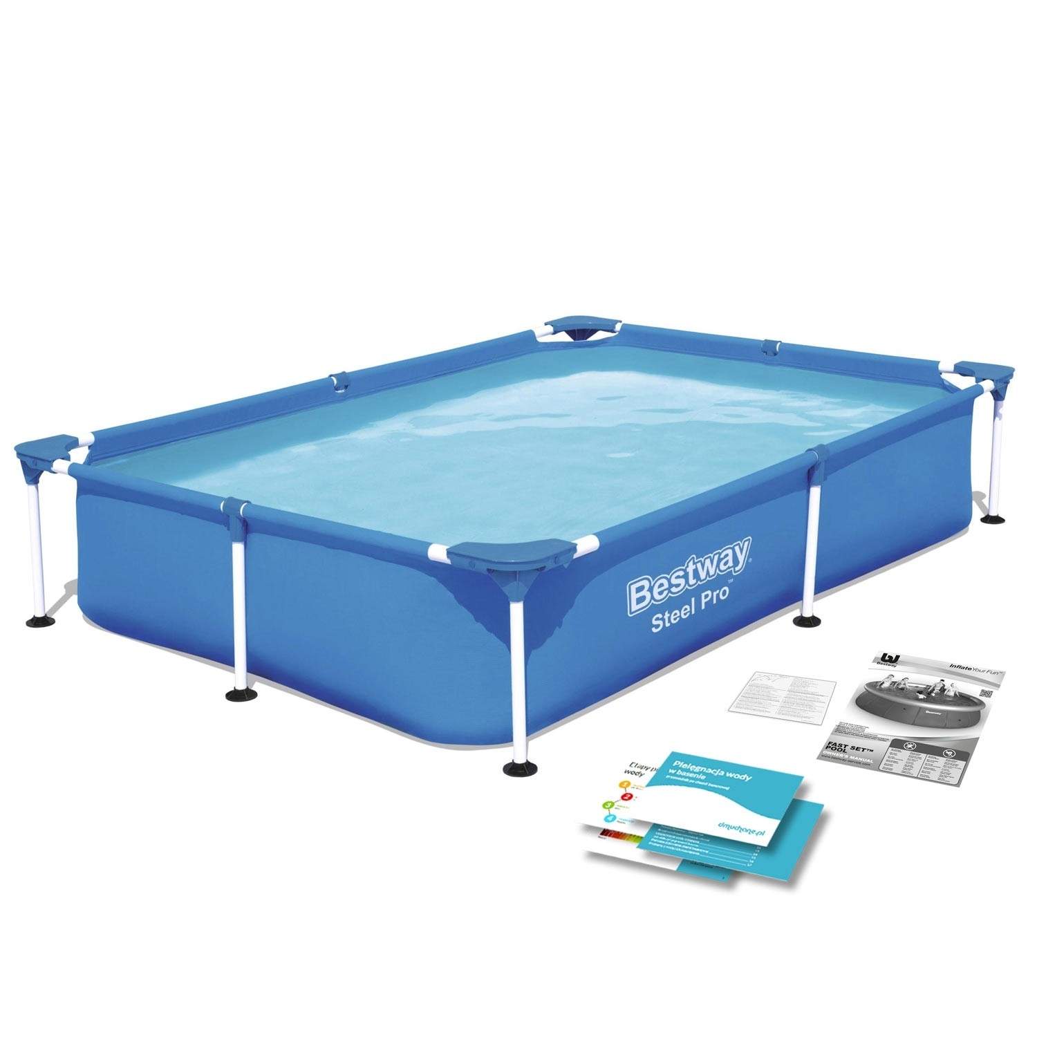 Rektangulær ramme pool 221x150x43 cm Bestway 56401