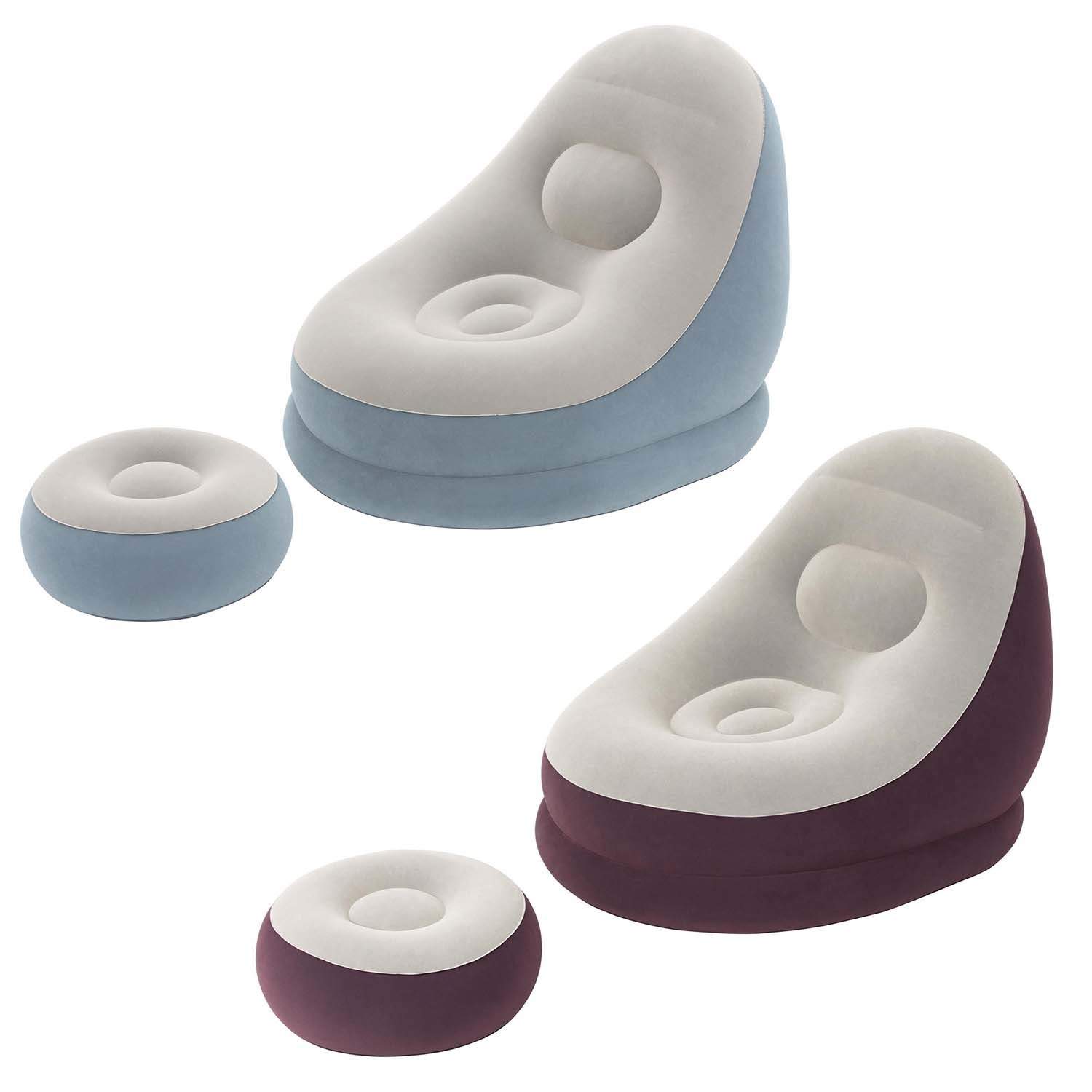 Oppustelig stol med fodstøtte 122 x 94 x 81 cm Bestway 75053 rød