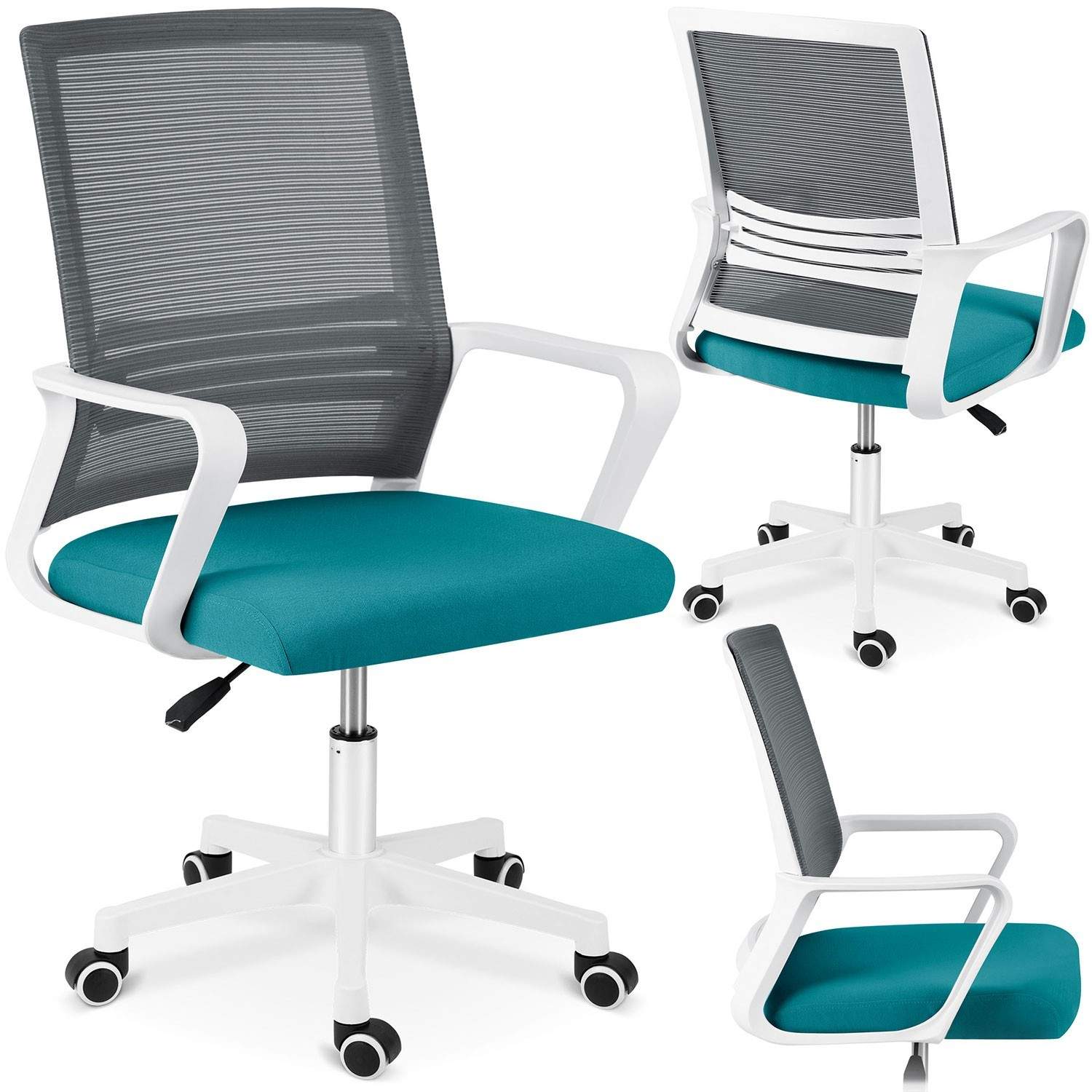 Sofatel Corta micromesh kontorstol, grå og turkis