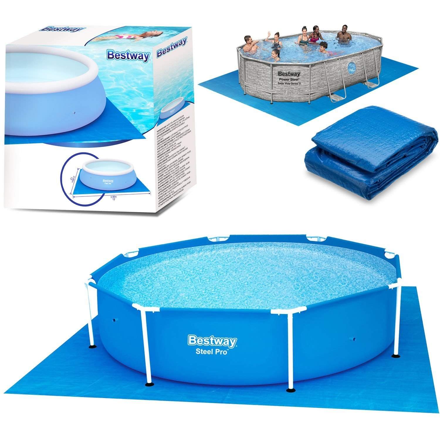 Poolmåtte - 396 x 396 cm Bestway 58002