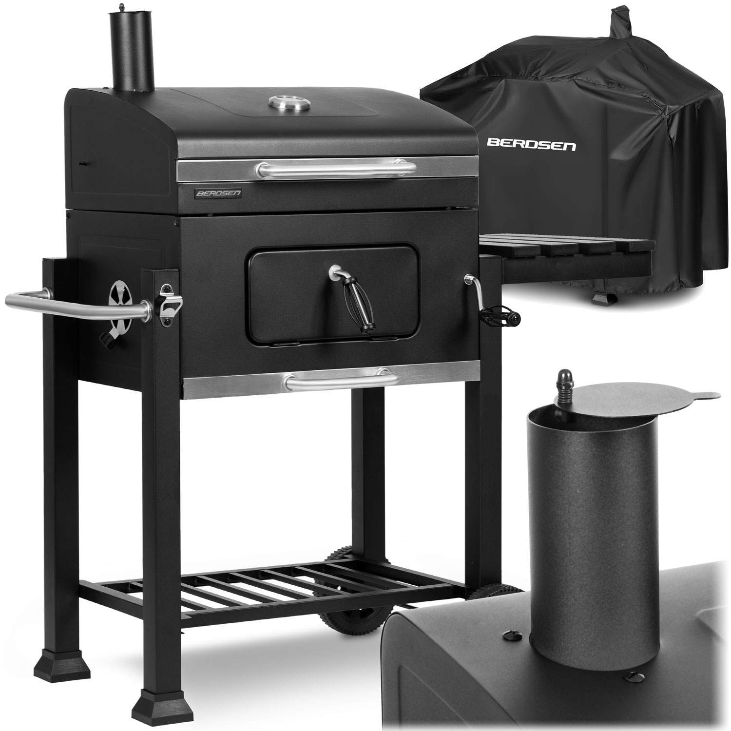 Berdsen BD-890 svart kolgrill med lock | Hem & Hobby - Hem & Hushåll - Kök - Köksredskap - Lock | Pryloteket