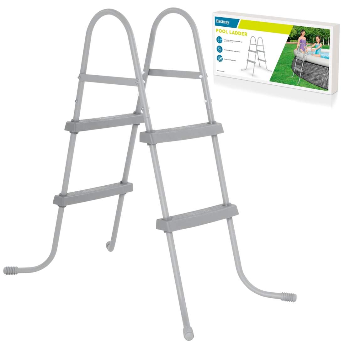 Metallstege för simbassänger 84 cm Bestway 58430
