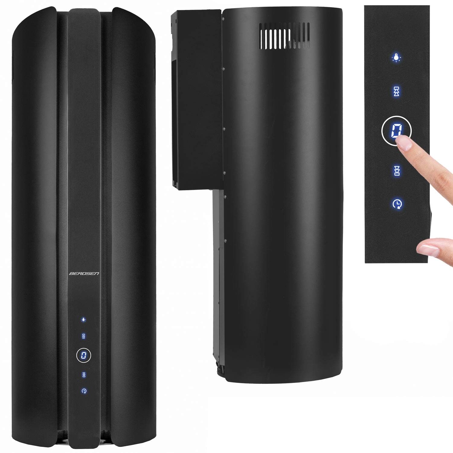 Savupiippu keittiön liesituuletin 35cm Berdsen musta BT-219