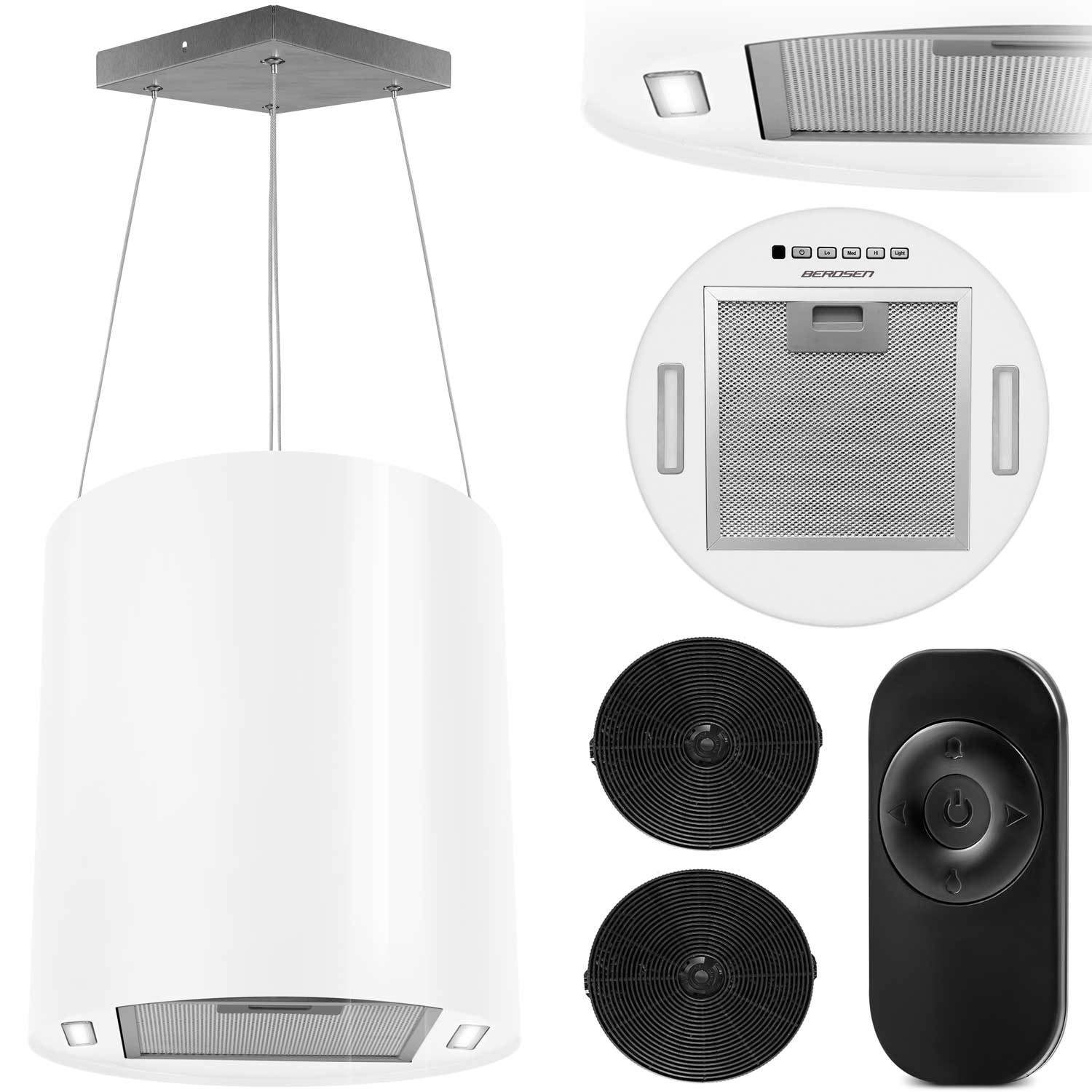 Væghængt køkkenemhætte 35cm hvid BT-228