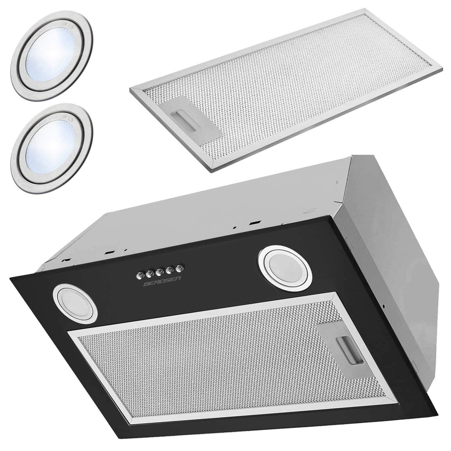 Indbygget køkkenemhætte 52 cm Berdsen BT-232 sort