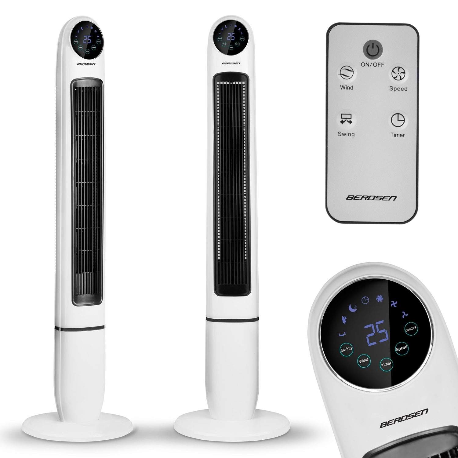 Berdsen 355200 hvid søjleventilator