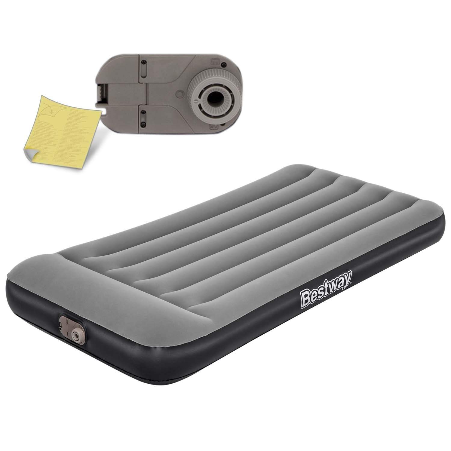 Oppustelig madras 188x99x30 cm med indbygget elektrisk pumpe Bestway 67556