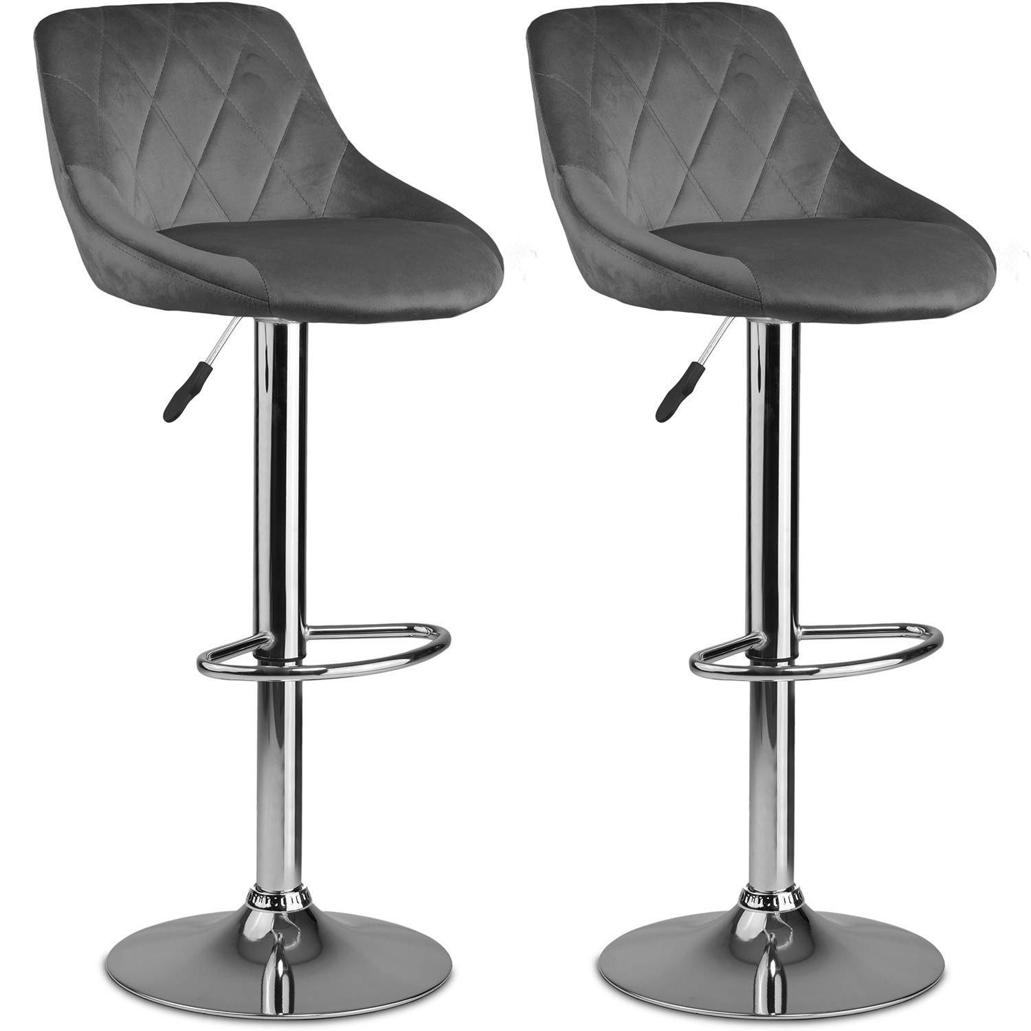 Nerra barstol med ryglæn - 2 stk - grå