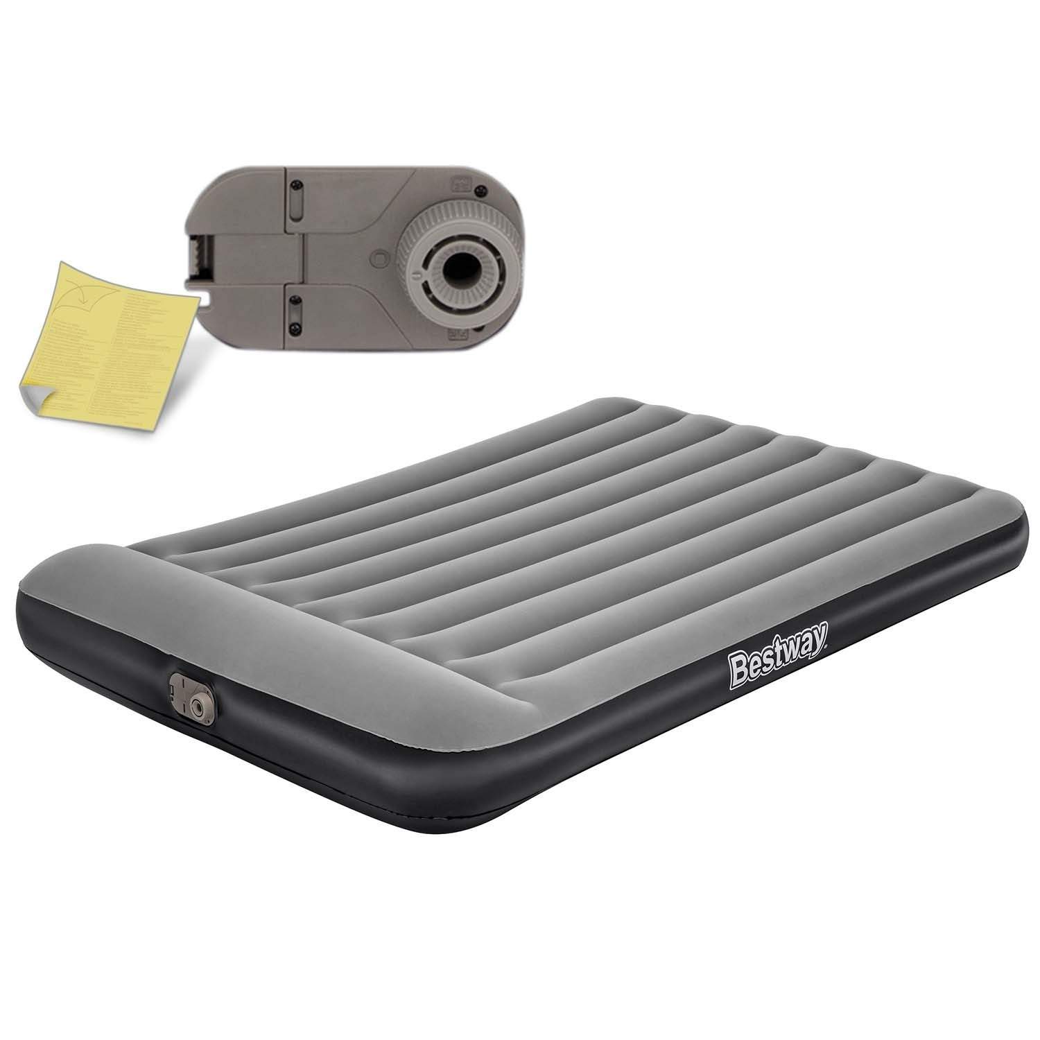 Oppustelig madras 203x152x30 cm med indbygget elektrisk pumpe Bestway 67464