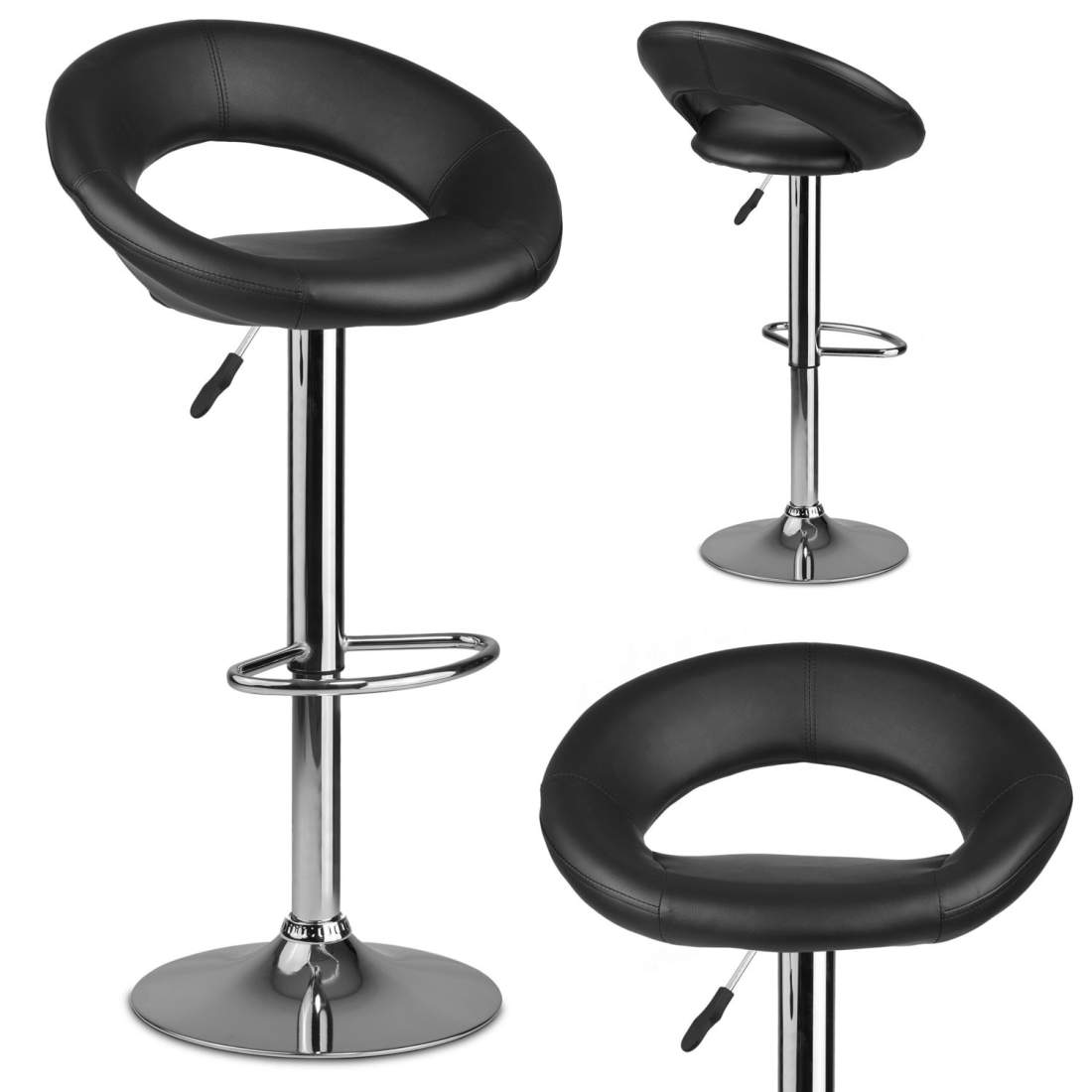 Forza barstol med ryggstöd - 2 st - svart | Hem & Hobby | Pryloteket
