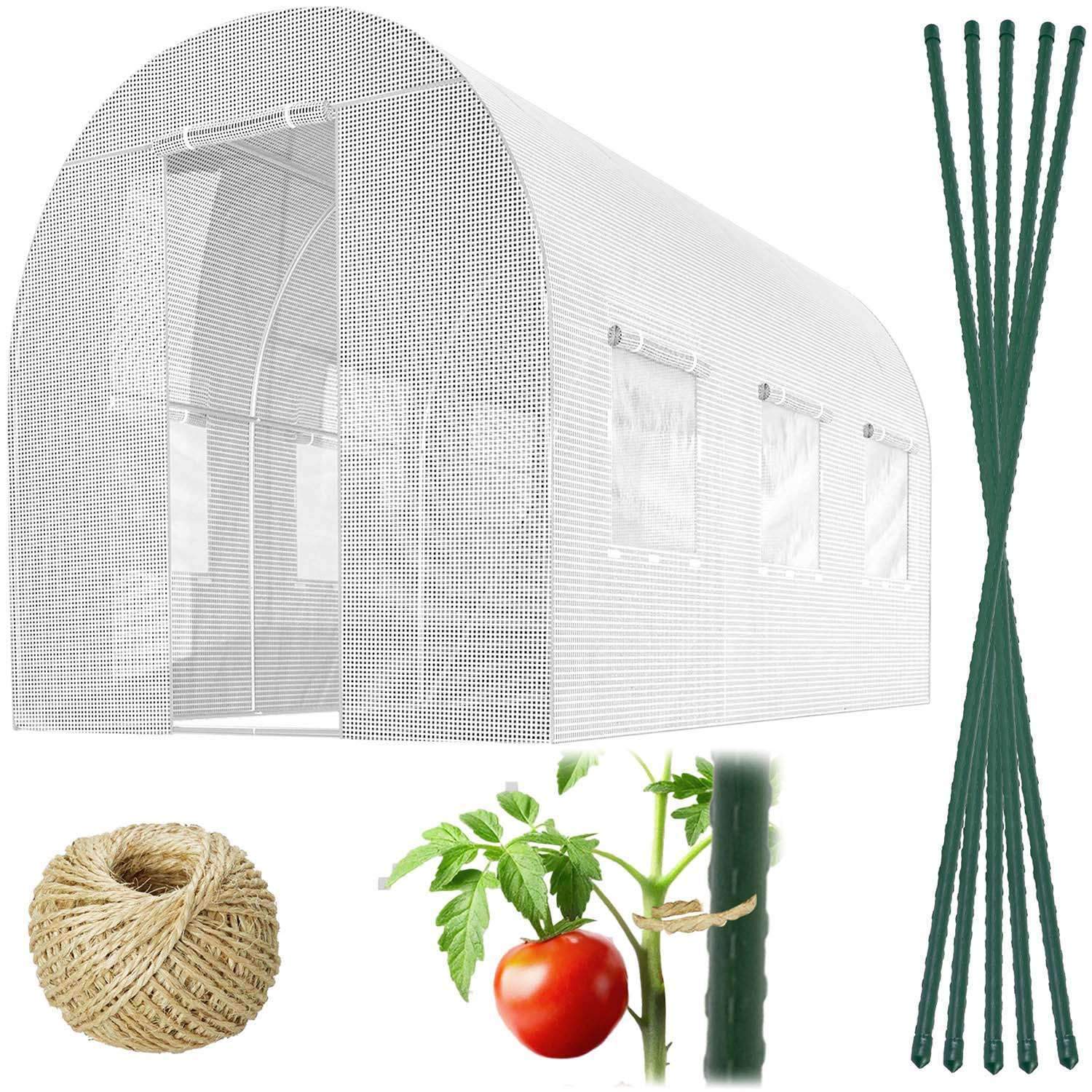 Havetunnel 2 x 3 m (6 m2) hvid Plonos