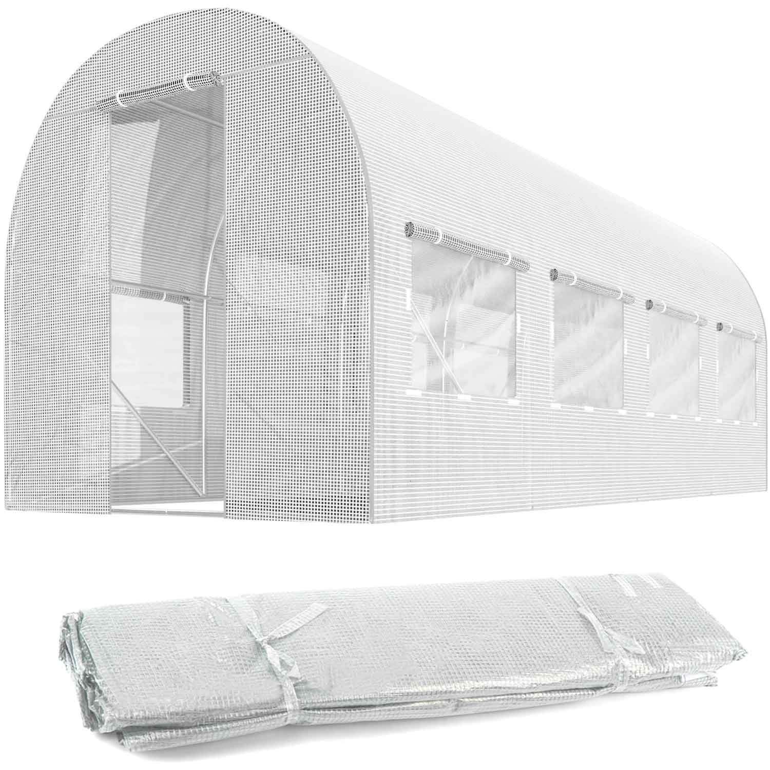 Folio puutarhatunneliin 2x4,5m (9m2) valkoinen Plonos