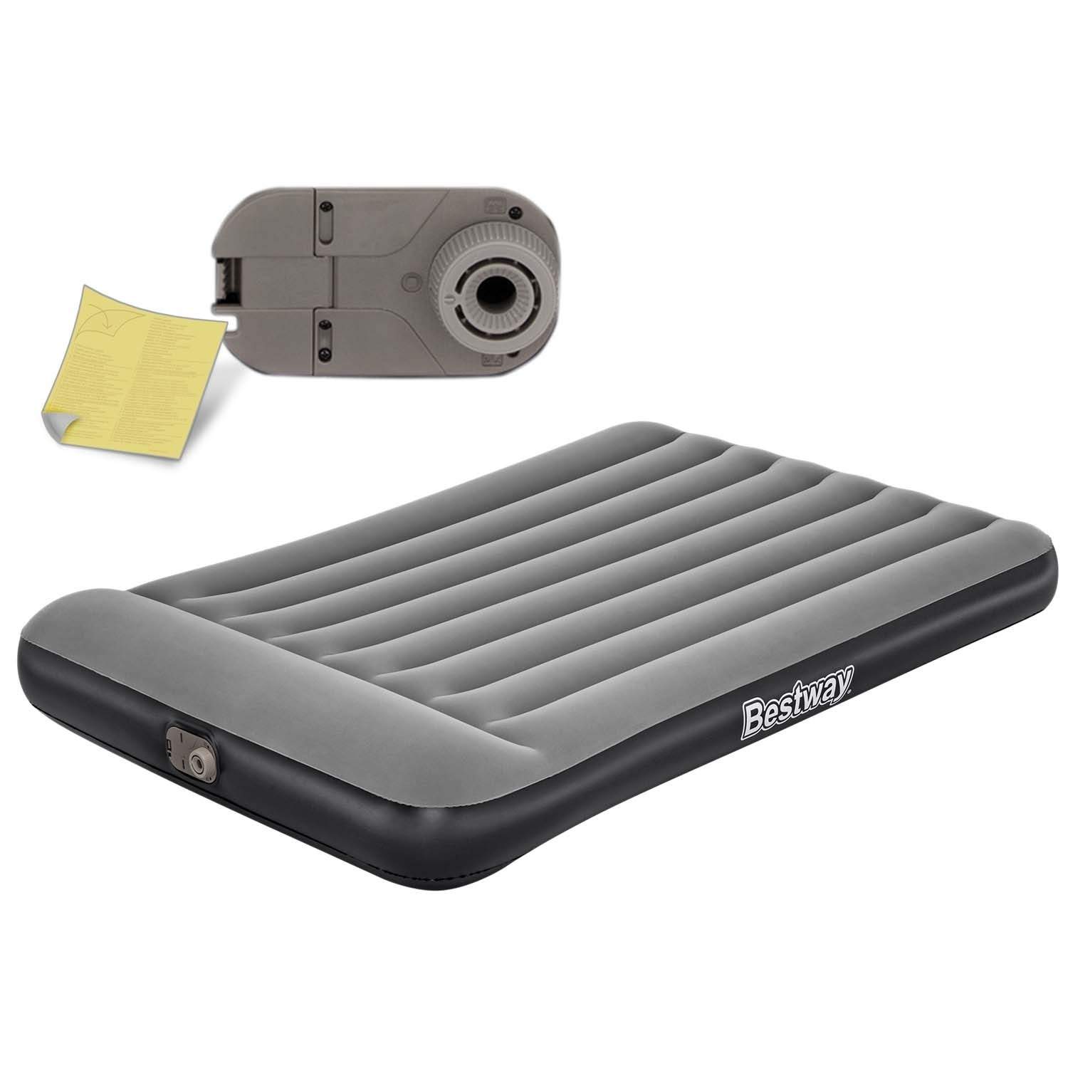Oppustelig madras 191x137x30 cm med indbygget elektrisk pumpe Bestway 67462