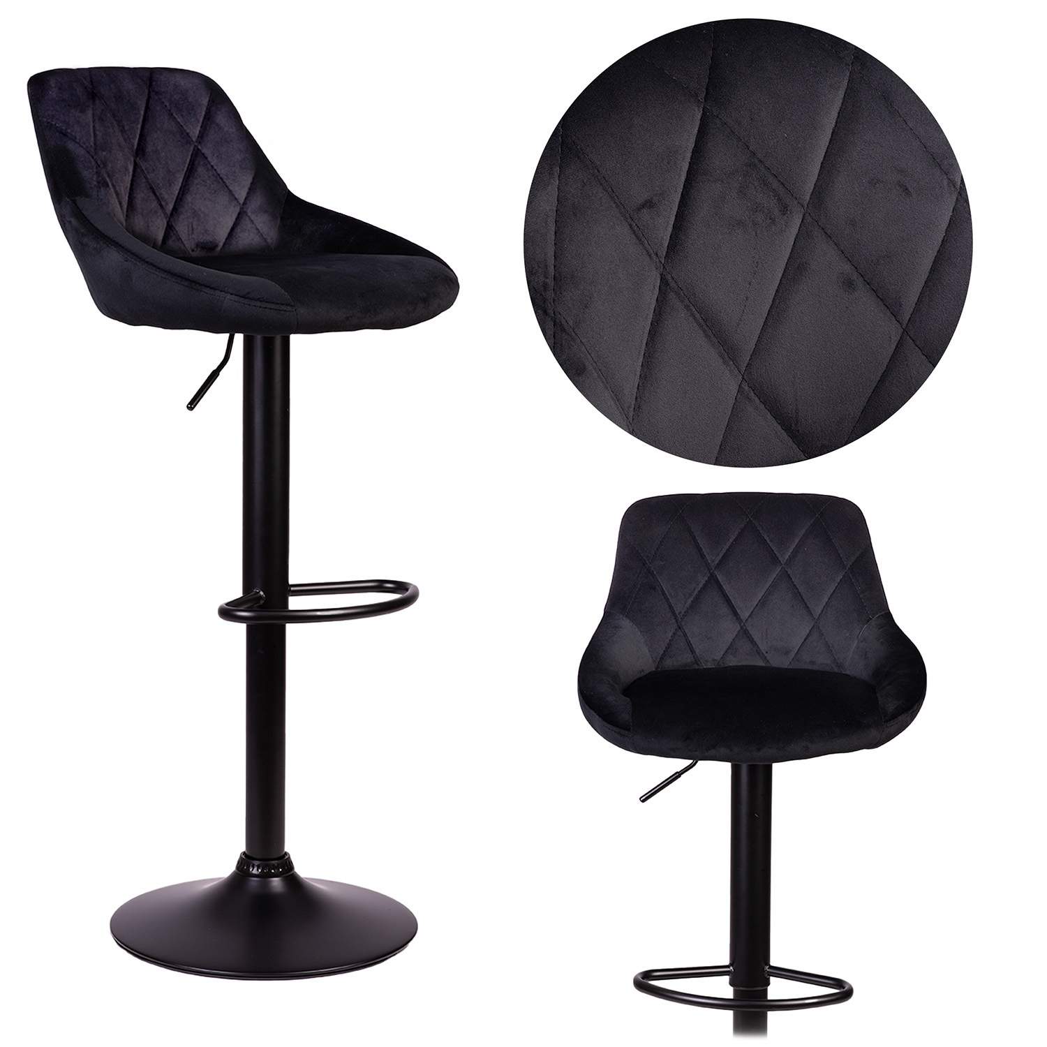 Nerra Sofatel sort barstol med ryglæn og sort base