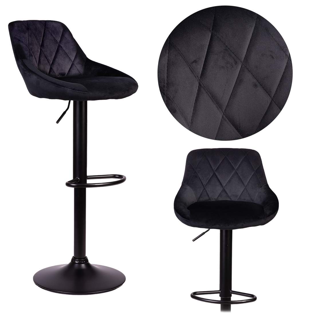 Nerra Sofatel svart barpall med ryggstöd och svart bas | Hem & Hobby | Pryloteket