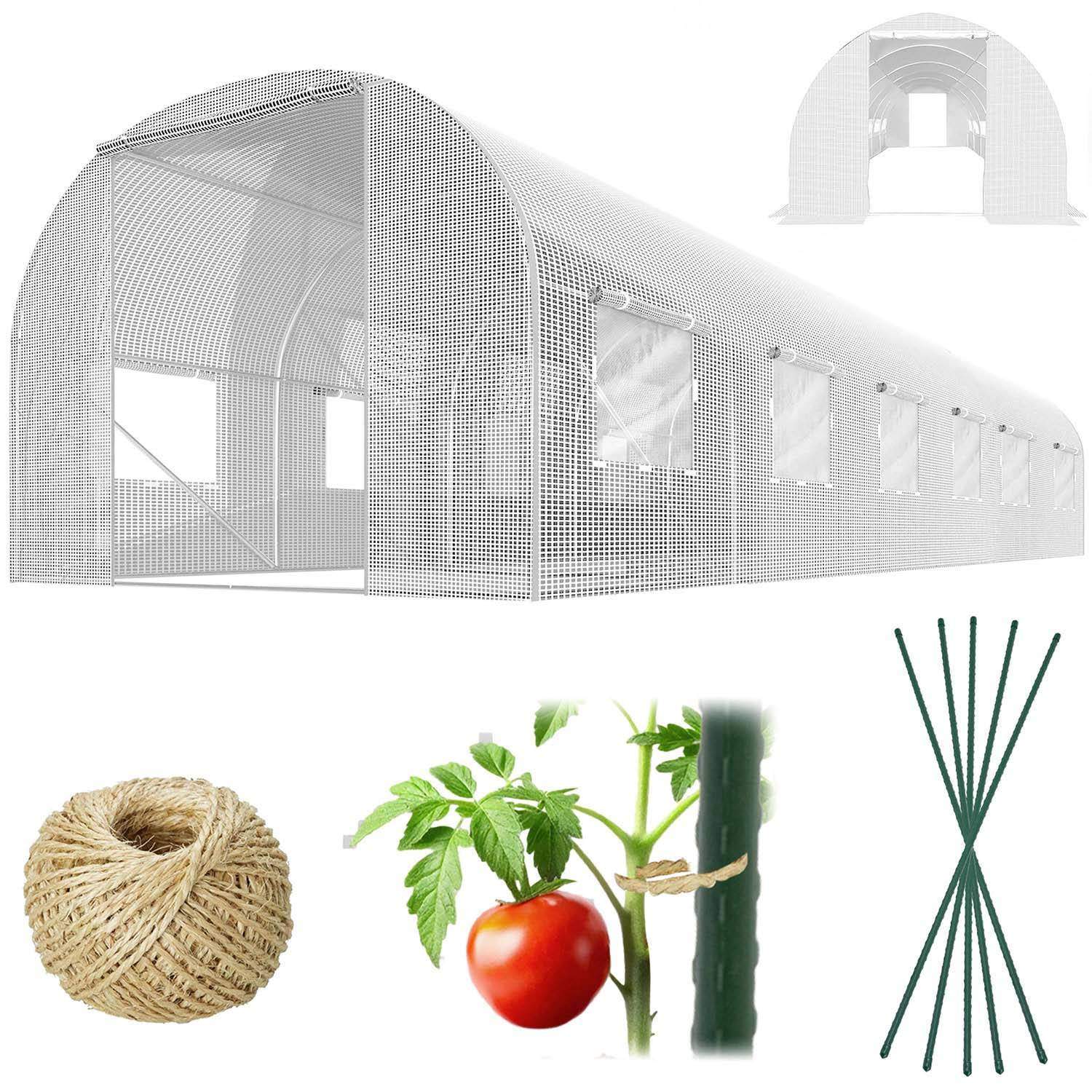 Havetunnel 3 x 6 m (18 m2) hvid Plonos