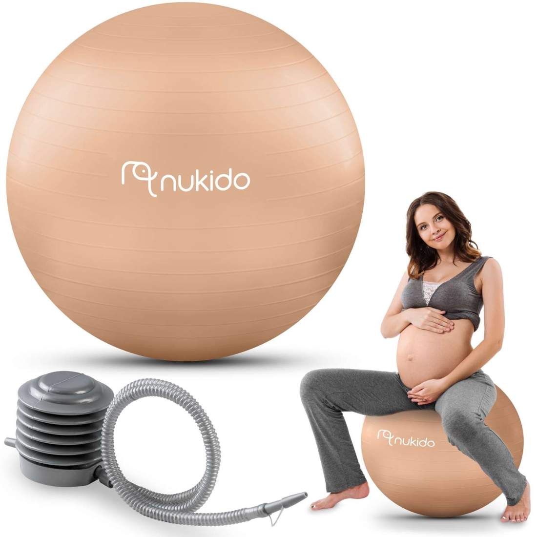 Gravid aerobicsboll 65 cm NS-951 beige | Sport & Fritid - Träning - Träningsutrustning | Pryloteket