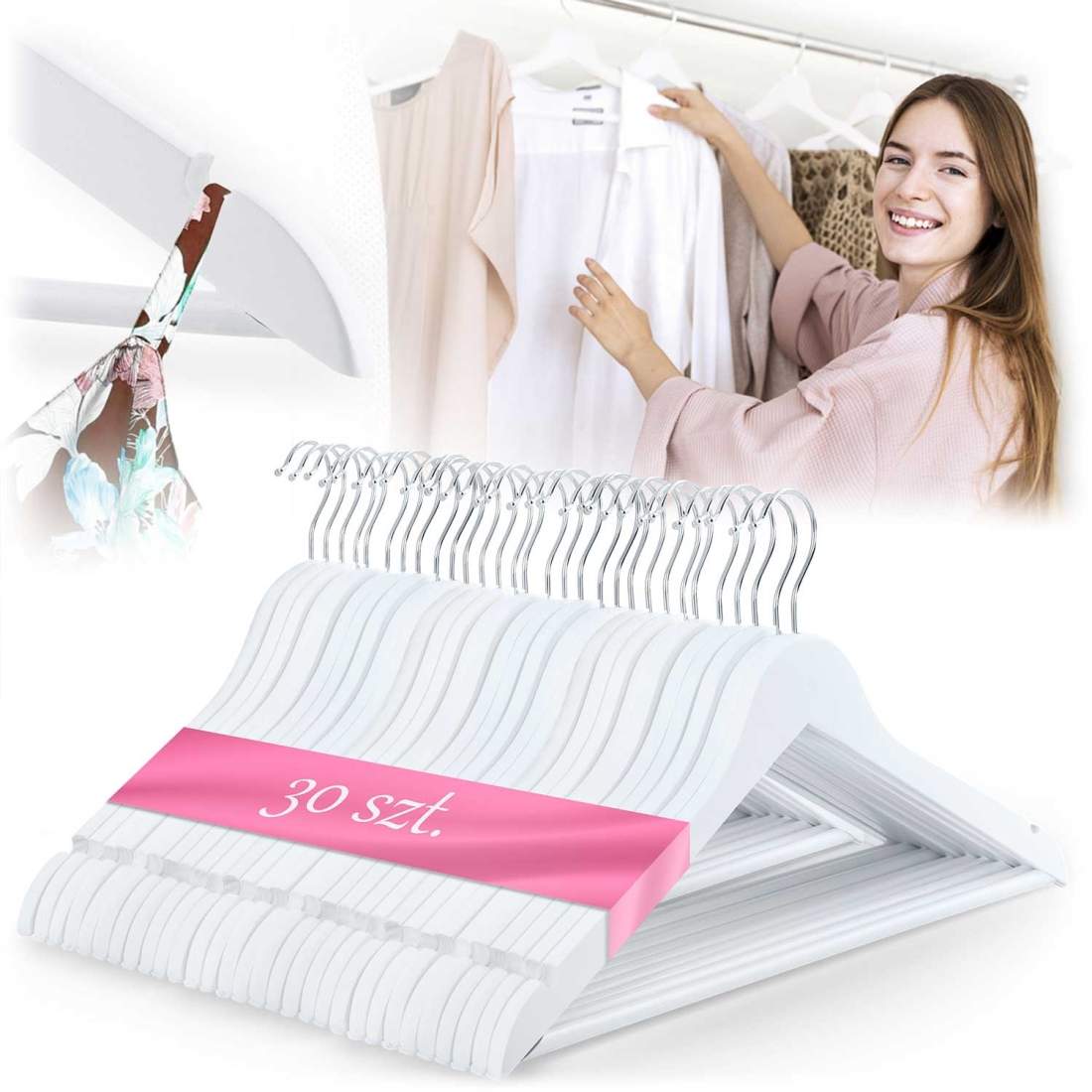 Klädhängare av trä 30 st MS-858 Massido | Hem & Hobby - Resa & Semester - Organisering | Pryloteket