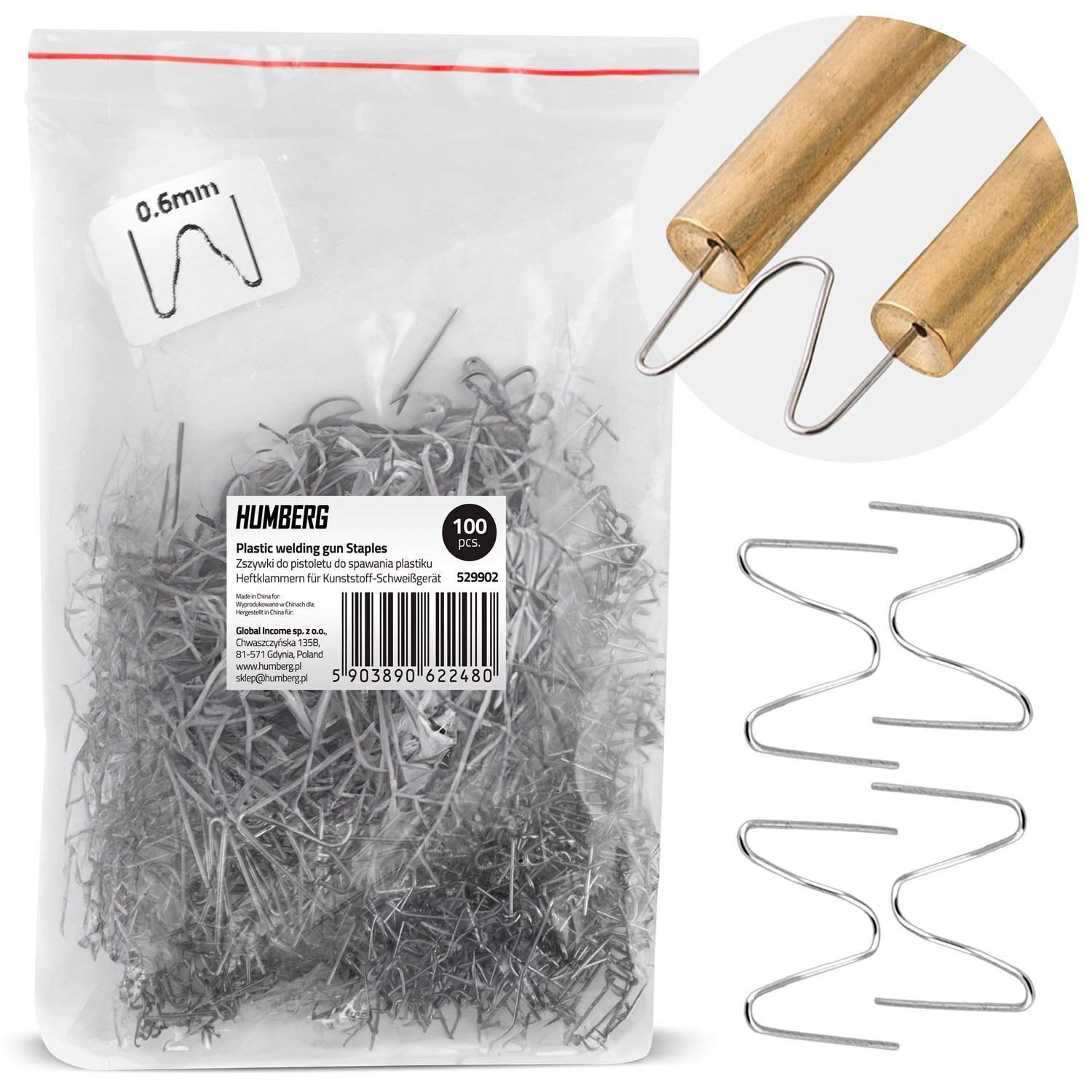 Niitit muovin hitsauskoneeseen, 100 kpl, tyyppi B Humberg