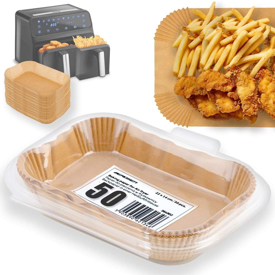 Fritös bakplåtspapper 22x14 cm Berdsen - 50 st | Elektronik - Tillbehör Mobil & Surfplatta - Mobiltillbehör - Mobilkablar - Tillbehör | Pryloteket