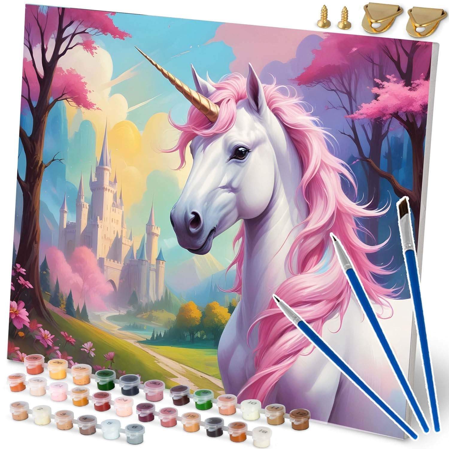 Maleri efter tal 40x50 cm Massido Unicorn