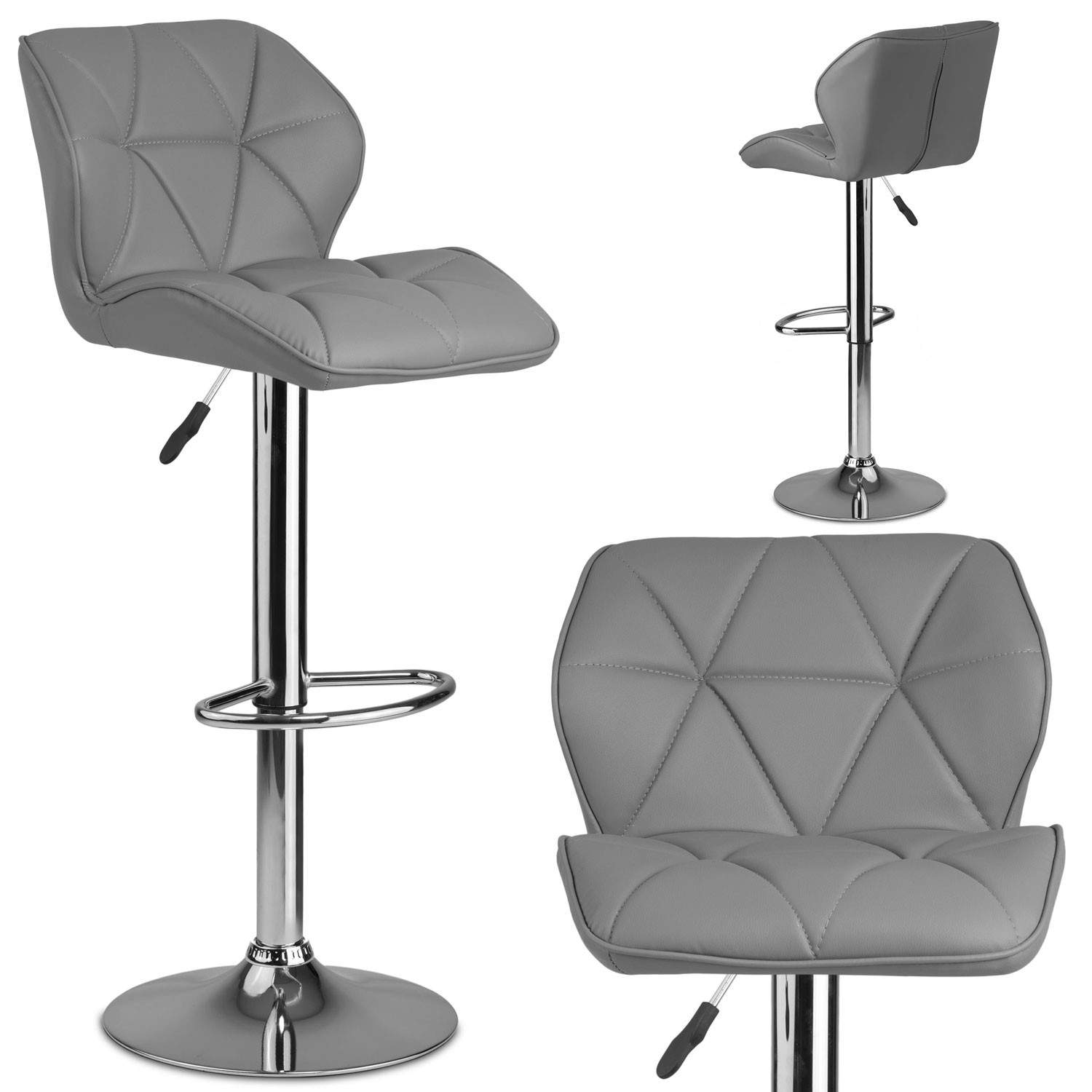 Castel grå barstol med ryglæn