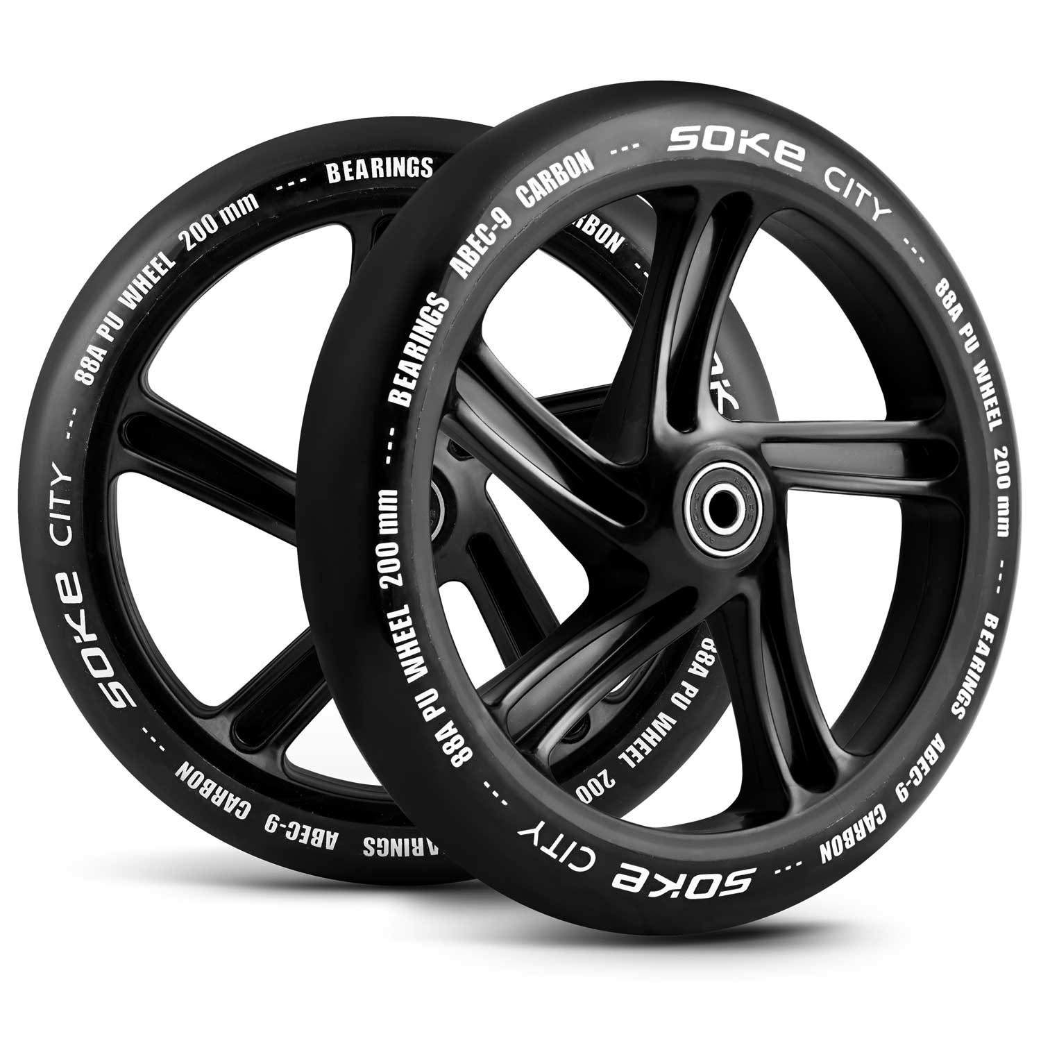 Stadsscooterhjul 200 mm Svarta 2-pack | Hem & Hobby | Pryloteket