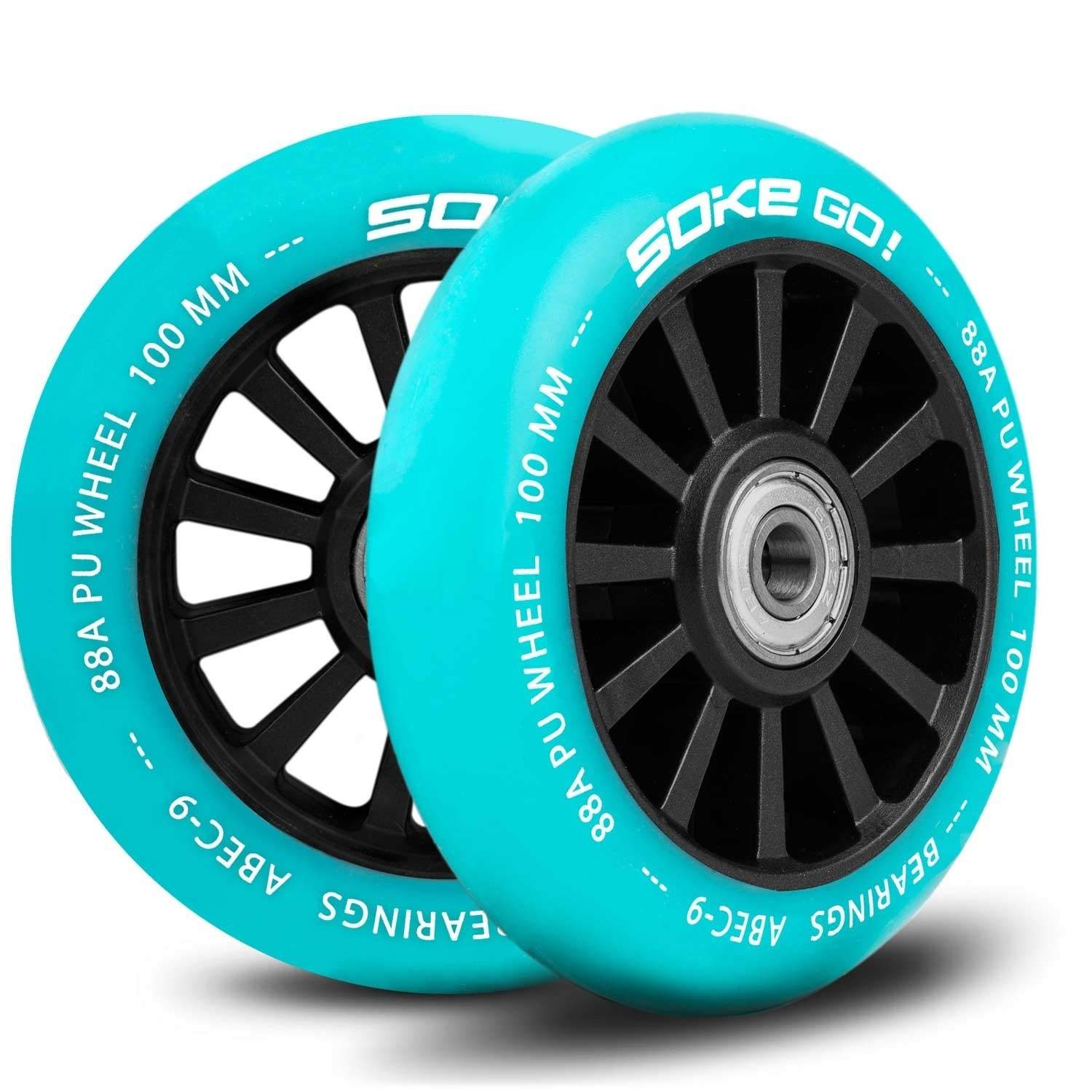 Turkis hjul til scooter 100 mm, 2-pak