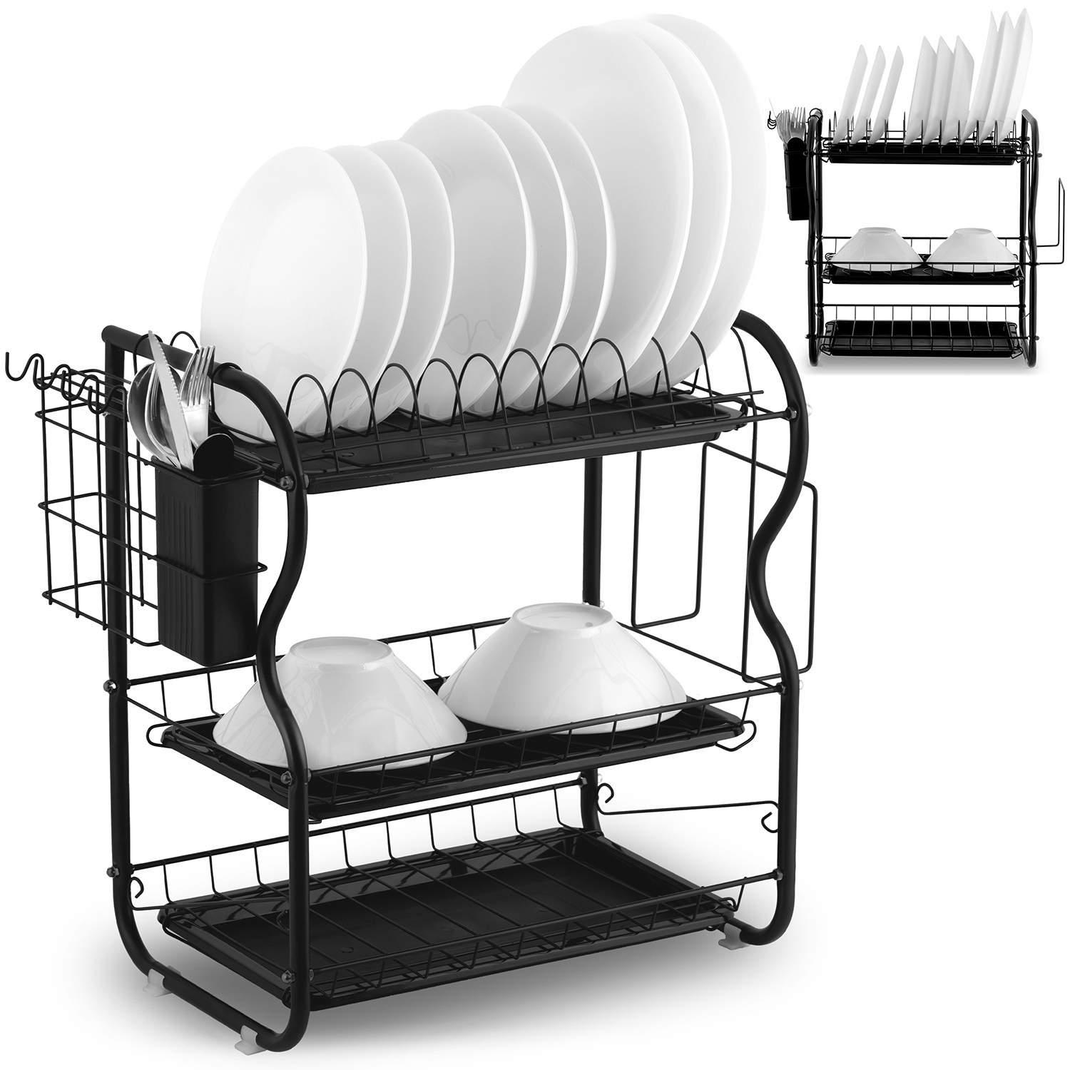 Tre-niveaus opvaskemaskine MS-603 Massido, sort