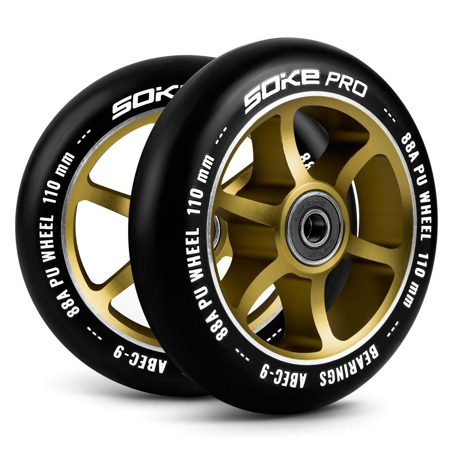 Guldfärgade hjul till sparkcykel 110 mm - 2-pack | Hem & Hobby | Pryloteket