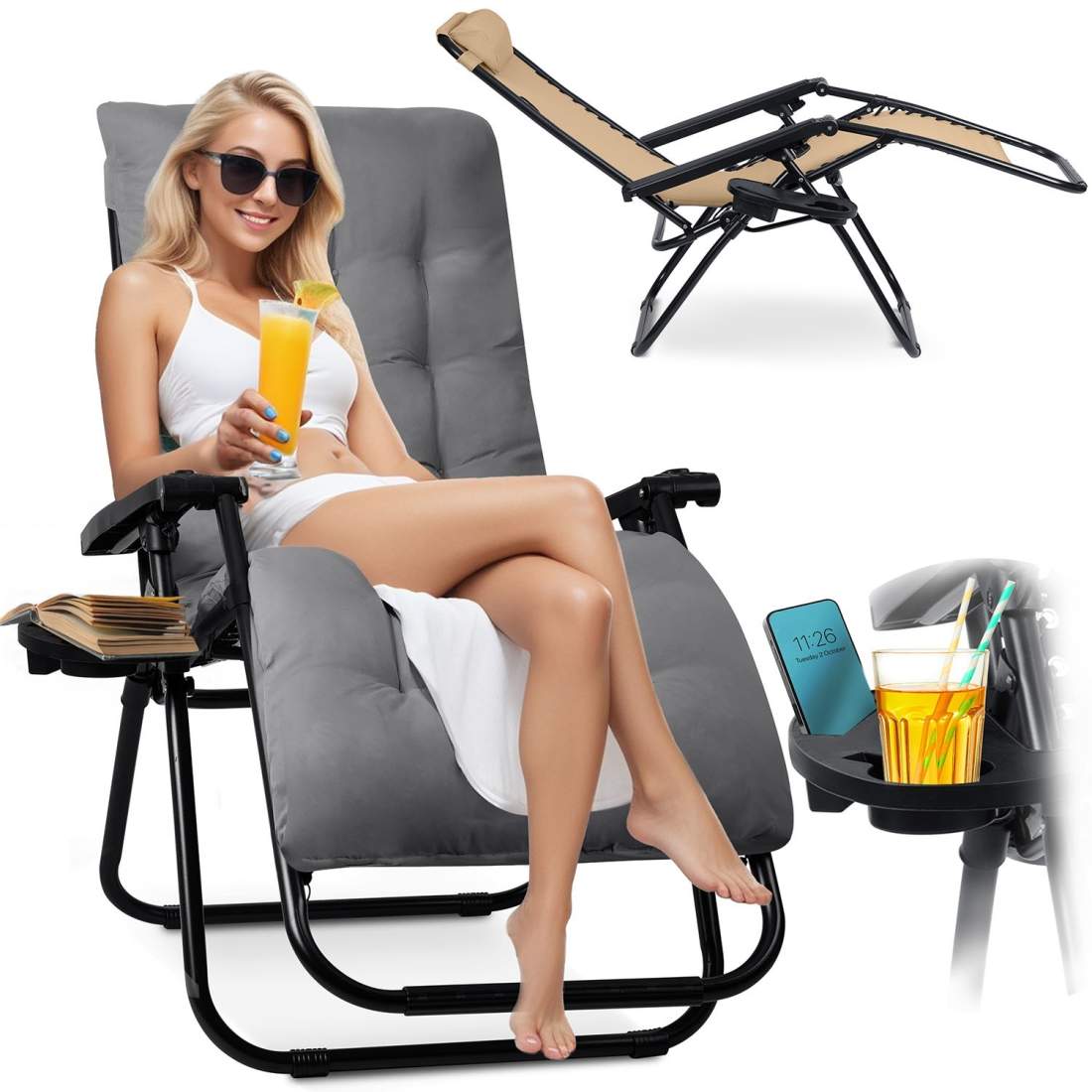 Hopfällbar trädgårdsstol med dyna Sofotel ChillWell | Hem & Hobby - Hem & Hushåll - Textil | Pryloteket