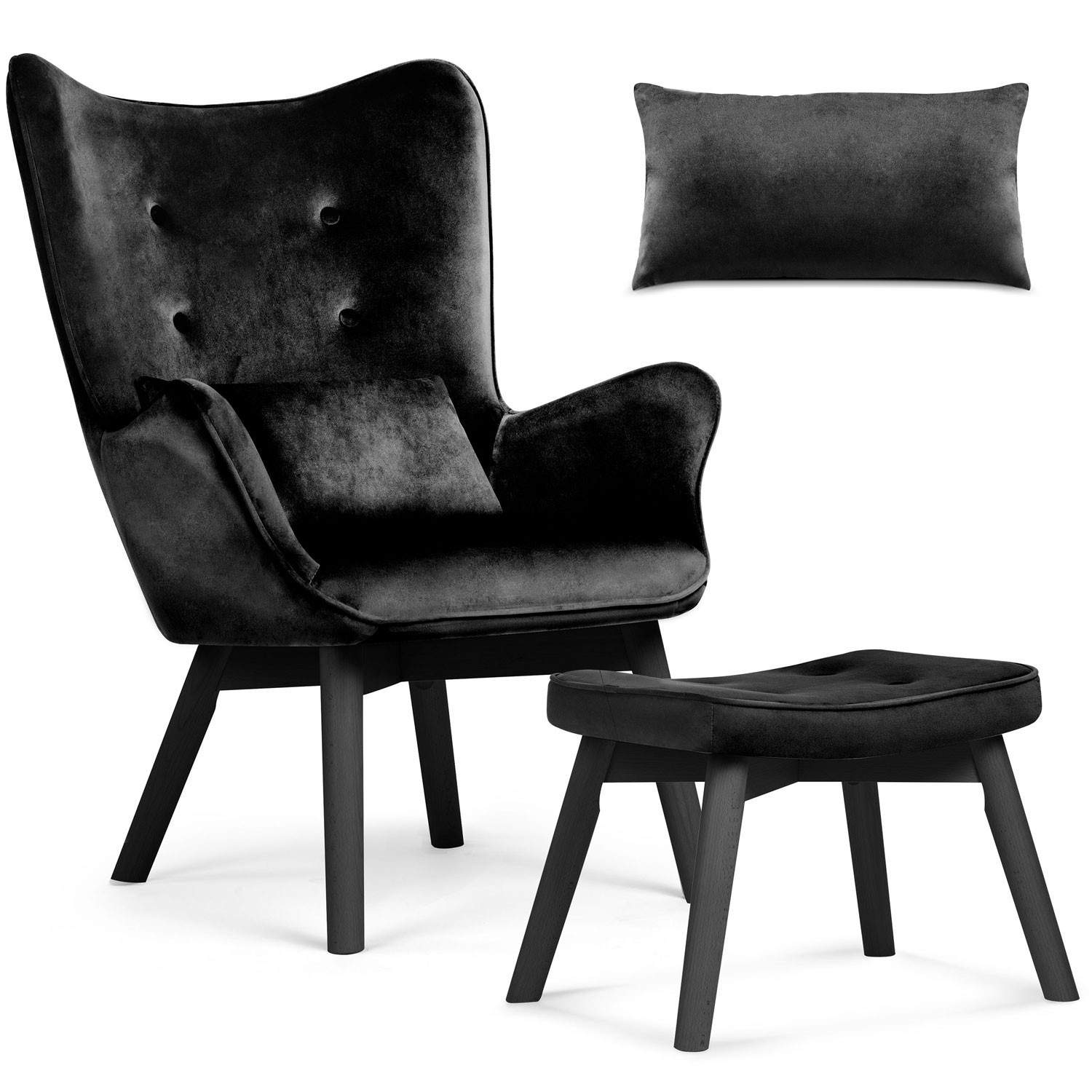 Elegant lænestol med fodskammel Sofotel Norse sort