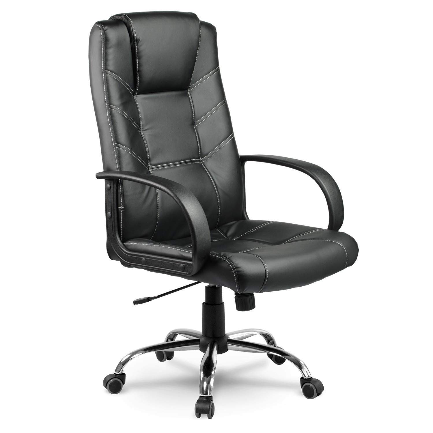 Ergonomisk læder kontorstol Sofotel EG-221, sort