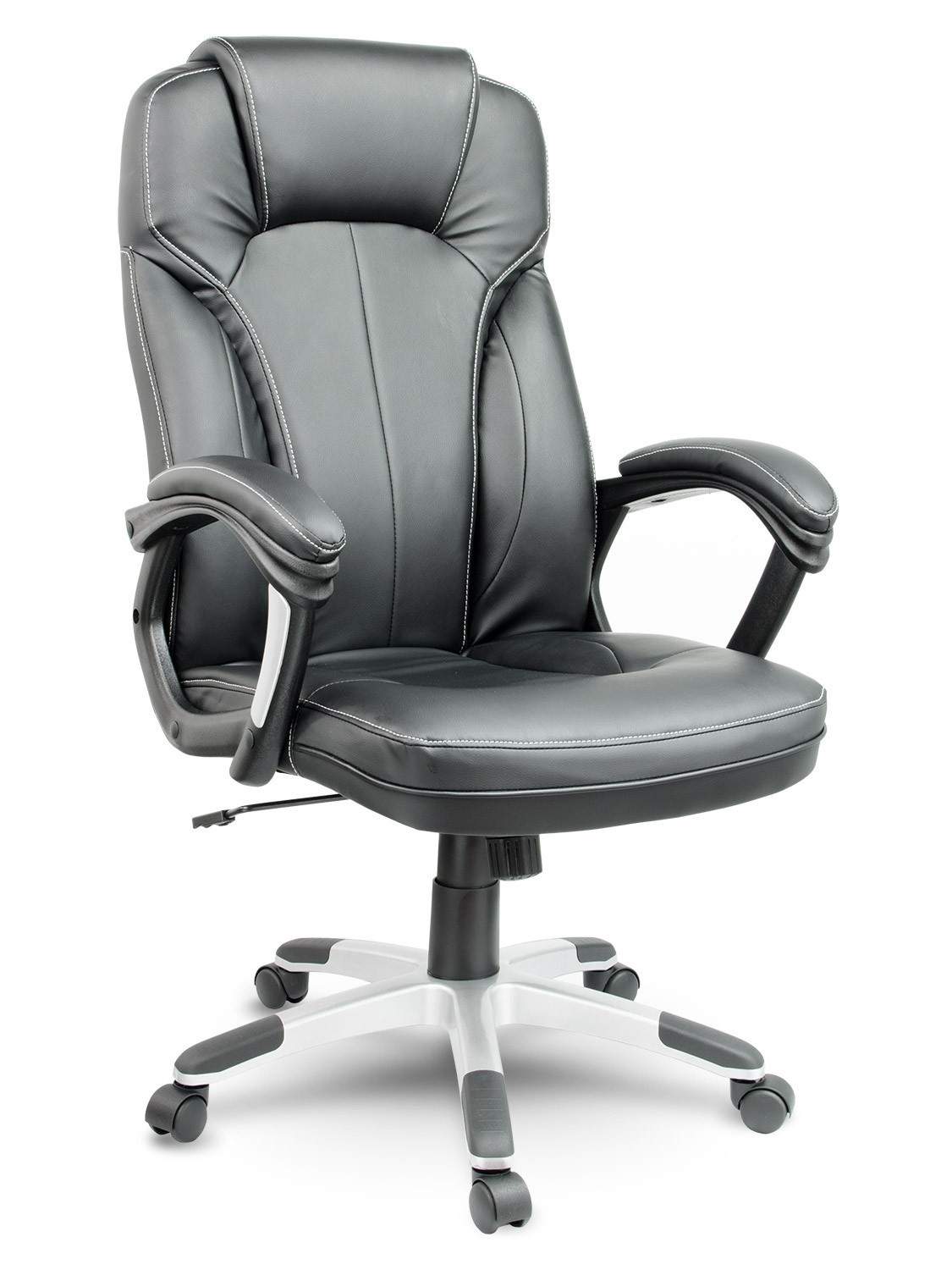 Elegant kontorstol i læder, Sofotel EG-222, sort