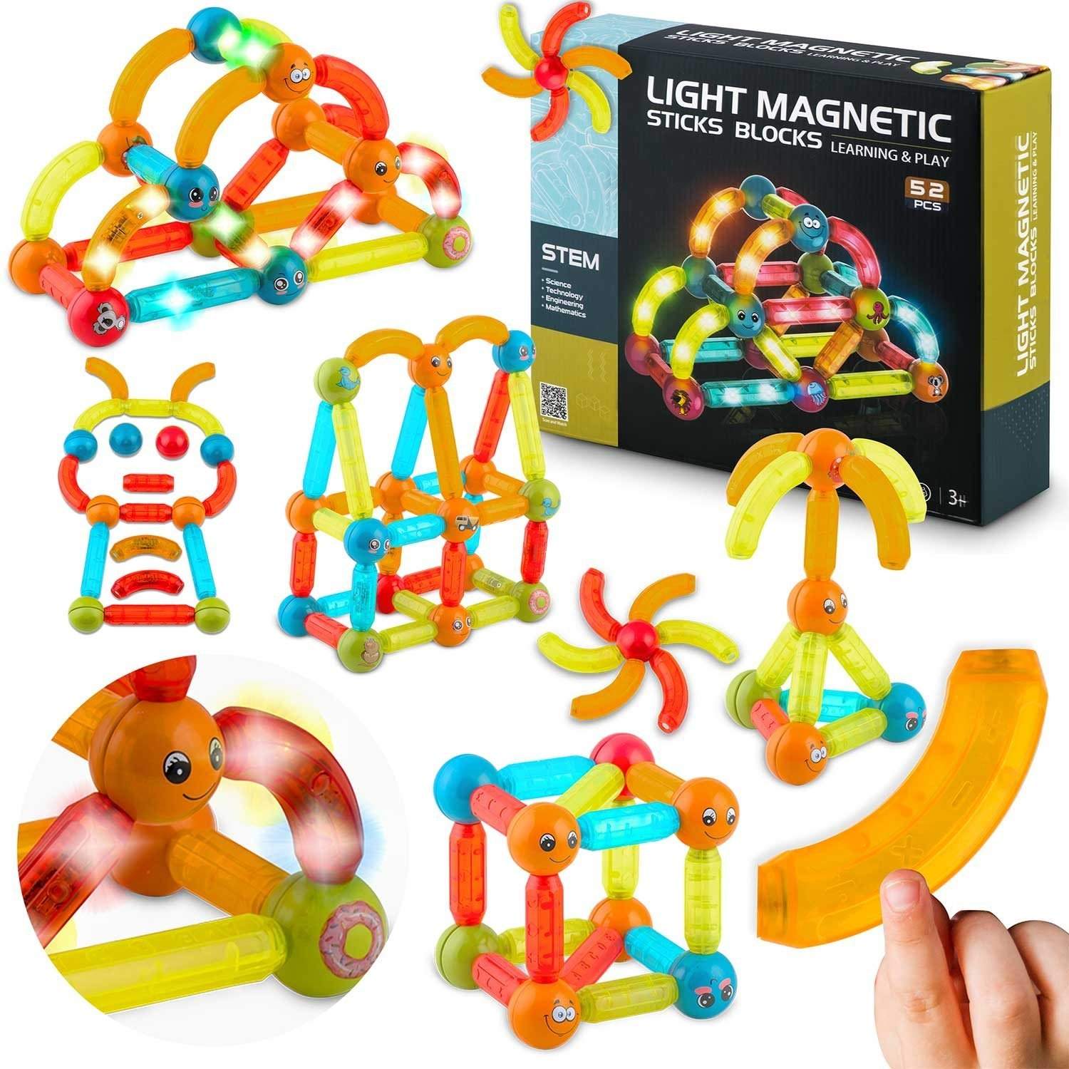 Magnetiske byggeklodser med LED-belysning RK-767 fra Ricokids
