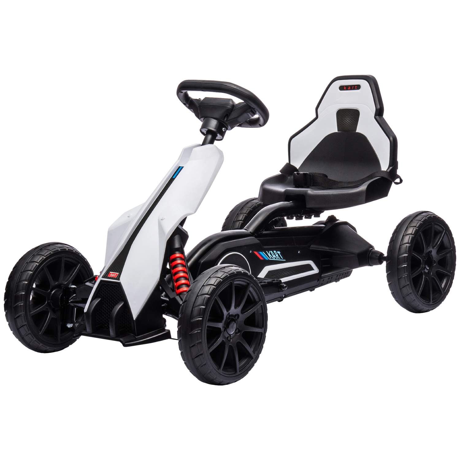 El-gokart til børn 12 V 3-5 km/t driftkart med 2-vejs justerbar tilstand, sikkerhedssele, rat, gokart børnebil til 3-8 årige bør