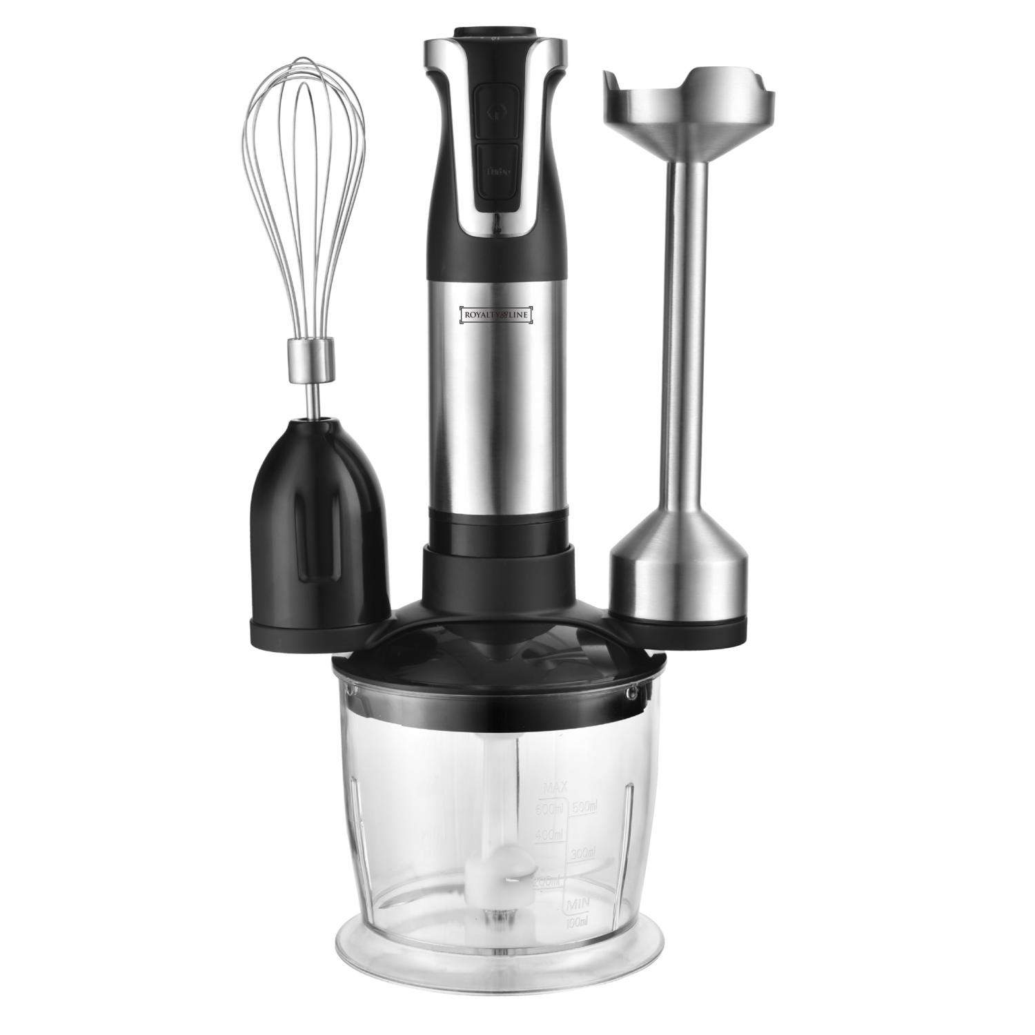 Royalty Line RL-ESMS800BLK: 3-i-1 stavblendersæt - Powerpisker, dykblender, hakker - sort