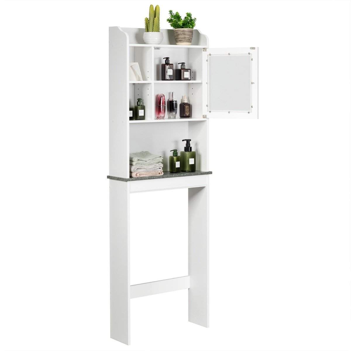 Toilethylde badeværelse pladsbesparende med justerbare niveauer 59 x 19 x 173 cm hvid