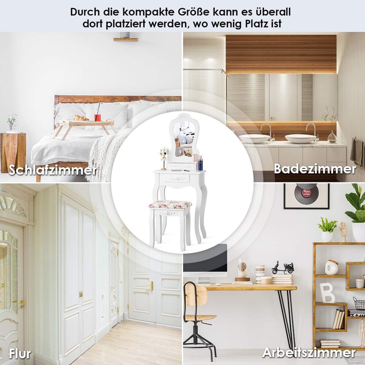 Toiletbord vaskebord kosmetikbord med spejl